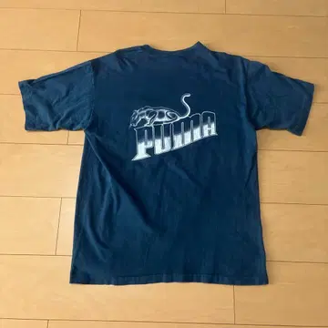 70s TownCraft 빈티지 눈 달린 PUMA T셔츠 L 네이비