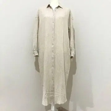 패턴 토르소 마 혼방 롱 셔츠 원피스 F