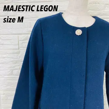 새상품급 마제스틱 레곤 비쥬 버튼 노카라 코트 M 네이비