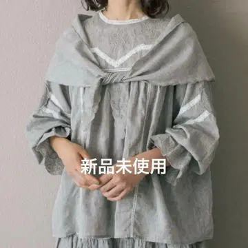 사만사 모스모스 kazumi 콜라보 스톨 포함 레이스 블라우스(그레이)