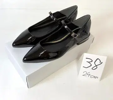 미사용 메토카 스트랩 펌프스 블랙 38 24cm 관4052