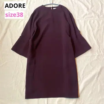 ADORE 플레어 슬리브 원피스 보르도 사이즈 38