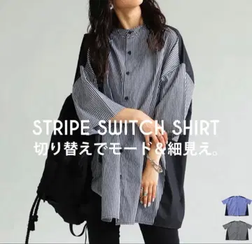 antiqua 스트랩 패턴 절개 반팔 셔츠 블랙 인기 완판템