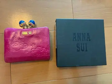 ANNA SUI 이단 접이식 지갑 가마구치 핑크