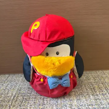 쇼와 레트로 펭귄 봉제 인형 소품함 쓰레기통