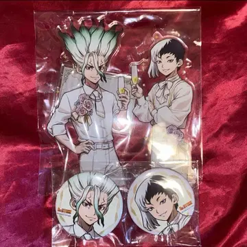 Dr.STONE 특전 아크릴 스탠드 캔뱃지 이시가미 센쿠 센쿠 아사기리 겐
