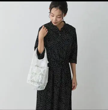 루토토 화이트 레이스 뜨기 토트백