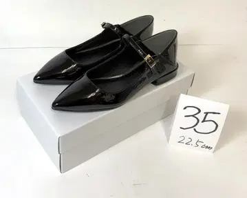미사용 마테카 스트랩 펌프스 블랙 35 22.5cm