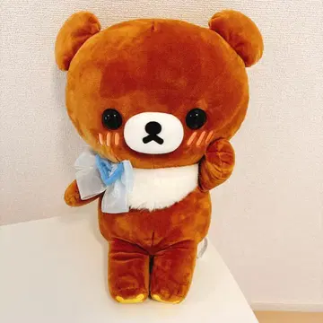 갈색 곰돌이 봉제 인형 산엑스 특대형 파란 리본 별이 쏟아지는 밤 밤하늘