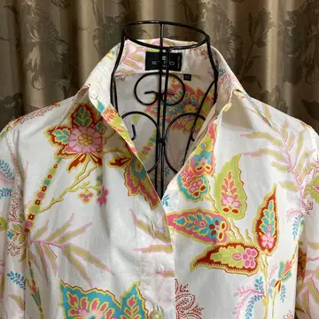 ETRO 에트로 페이즐리 무늬 반팔 셔츠 화이트 42