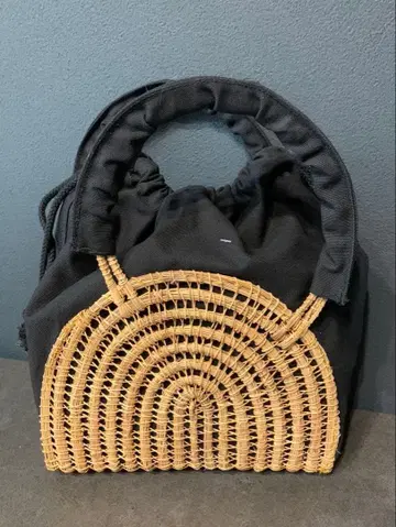 TARANGO 팜 파이버 바스켓 BAG 하프 서클 타란고