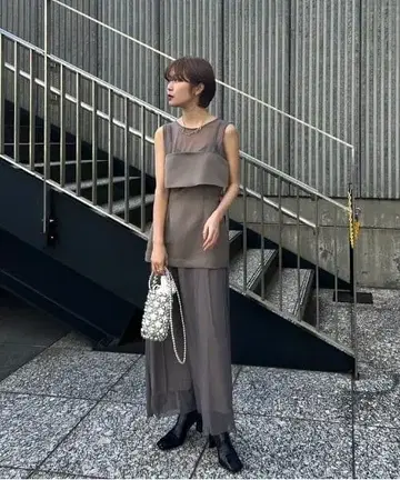 CORSET LAYERED SHEER DRESS ameri vintage