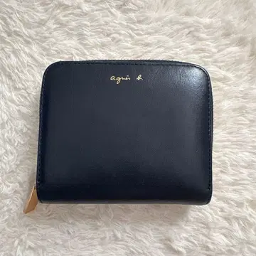 agnes b. 이단 접이식 지갑 네이비