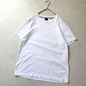 HUGO BOSS 로고 T 셔츠 M 화이트 브라운