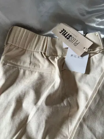 PLST PLUS STYLE 린넨 블렌드 슬랙스 베이지
