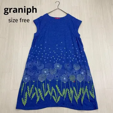 graniph 민들레 패턴 프렌치 슬리브 원피스