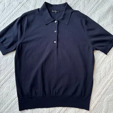 23구 L 피케 셔츠풍 니트 네이비 SIZE 44