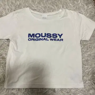 MOUSSY 라메 로고 피치 T 화이트