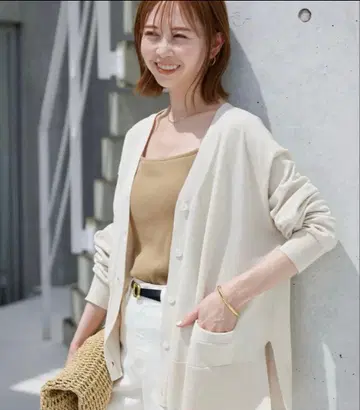 SLOBE IENA 아이스 코튼 V넥 가디건