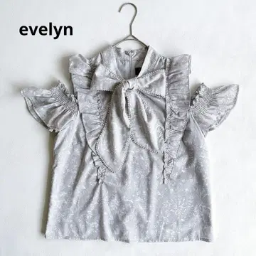 evelyn 에블린 펄 리본 오프숄더 블라우스 그레이 M