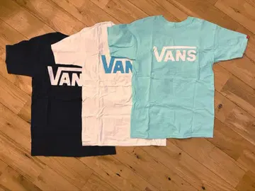VANS T셔츠 3장 세트 S 네이비 화이트 라이트 블루