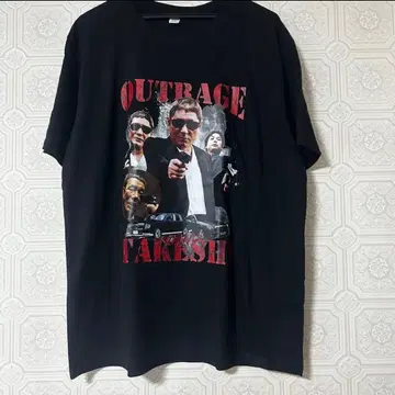 새상품 OUTRAGE 키타노 타케 셔츠 블랙 2XL 아웃레이지 야쿠자