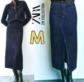 [ 최종 가격 ] 미사용 새상품 택 포함 ZARA 데님 롱 타이트 스커트 M