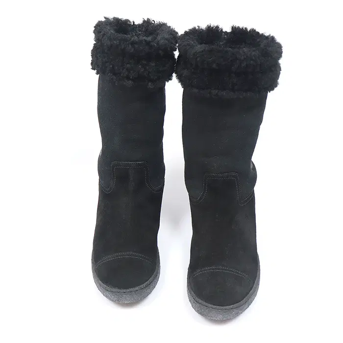 Chanel(샤넬) G30207 블랙 스웨이드 시어링 CC로고 여성부츠 35.5 CO62750CH