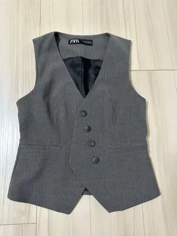 ZARA 스트라이프 패턴 베스트 그레이 S 사이즈