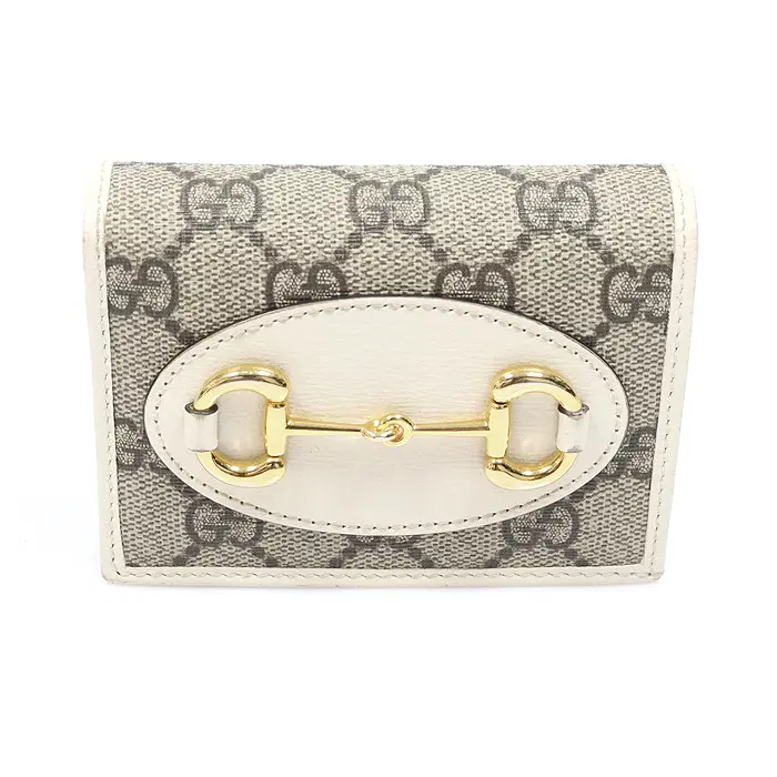 Gucci(구찌) 621887 GG 수프림 캔버스 화이트 레더 홀스빗 1955 카드지갑 CO74682GU
