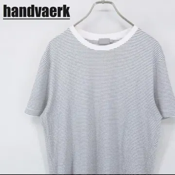 handvaerk 핸드바크 반팔T셔츠 보더 무늬 M 사이즈 화이트