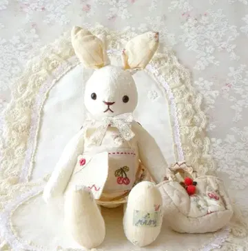 매니 토끼 봉제 인형 매니 로즈 월 포켓 콜라주