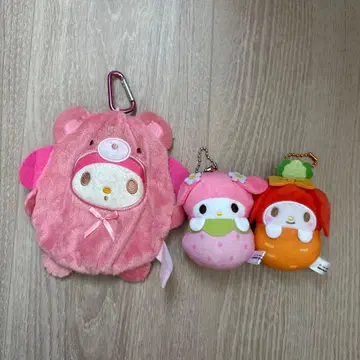 마이멜로디 봉제 인형 키링 3종 세트