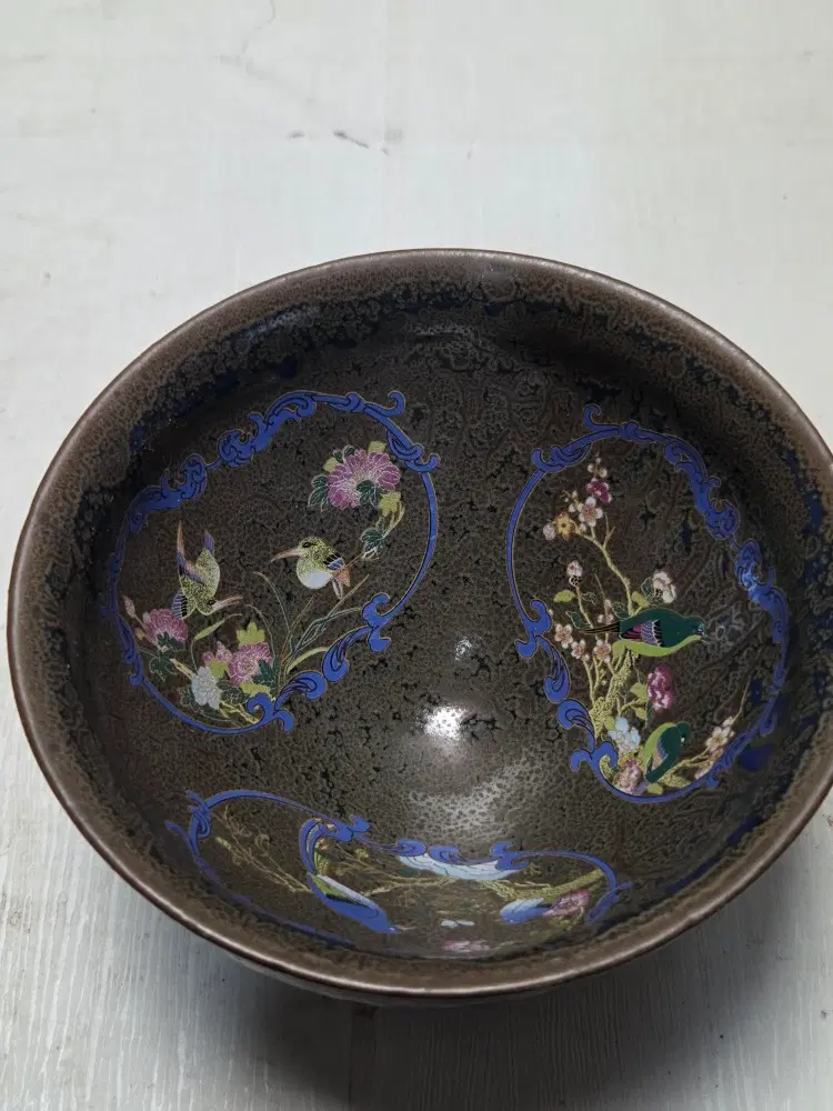 송대 철화 화조문 다완 지름13cm
