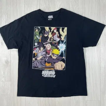 NARUTO 나루토 질풍전 점프 애니메이션 캐릭터 블랙 XL 티셔츠