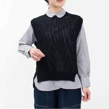YARRA 야라 시스루 니트 베스트 프리 사이즈