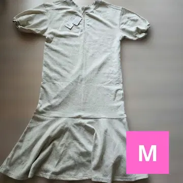 Bab 하프 지퍼 반팔 티셔츠 원피스 아이보리 M 원피스
