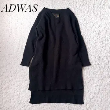 [ 새상품급 ] ADAWAS 아다와스 캐시미어 혼방 V넥 니트 원피스 블랙