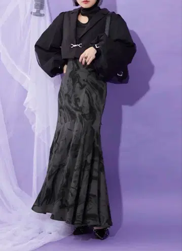 Mavie..7 이후 레이스 UP 머메이드 스커트 마블 패턴