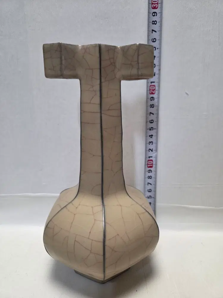 송대 빙열 희귀 황 주병 높이23cm무게1kg