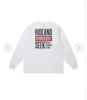 HIDEANDSEEK 롱 슬리브 티셔츠 화이트 L 사이즈