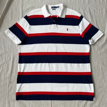 폴로랄프로렌 배색 스트라이프 반팔 카라티 XXL