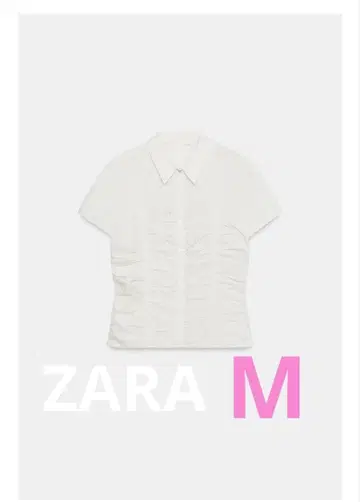 ZARA 개더 포플린 셔츠 M