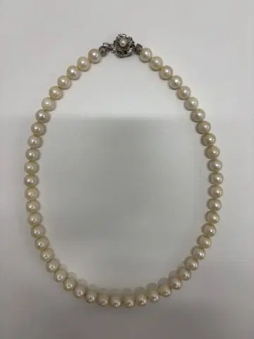펄 목걸이 꽃 모양 클래스프