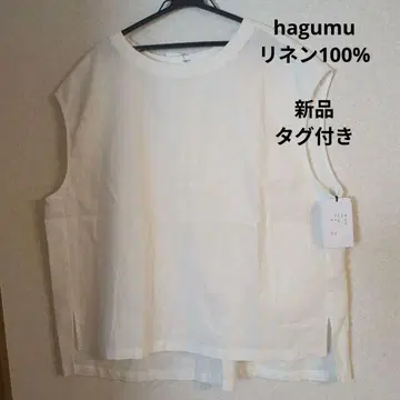 hagumu 린넨 블라우스 린넨 티셔츠 오버 사이즈