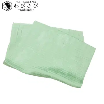 일본 정통의상 소품 오비 장식 천 순수 실크 여름 아이템 명주 초롱꽃 옅은 연두색 C-5703