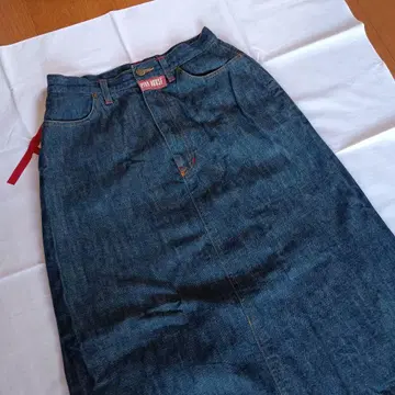 핑크하우스 데님 롱 스커트