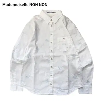 Mademoiselle NON NON 엽서 자수 긴팔 셔츠 38
