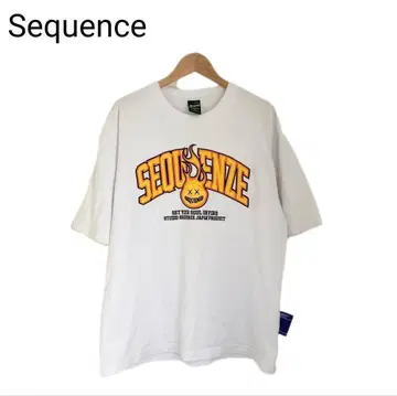 Sequence 스트릿 자수 한국 반팔 남성용 T셔츠 L