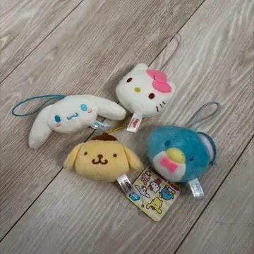 산리오 봉제 인형 스트랩 4종 세트